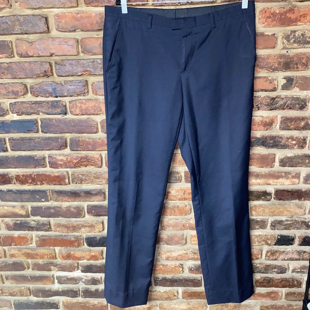 J. Lindeberg Navy Blue 100% Virgin Wool Dress Pants Men's Size 52 US 34x30